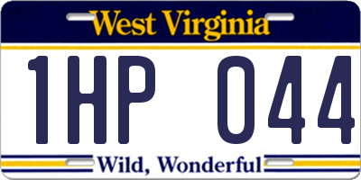 WV license plate 1HP044