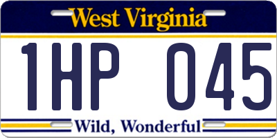 WV license plate 1HP045