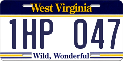 WV license plate 1HP047