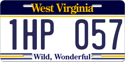 WV license plate 1HP057