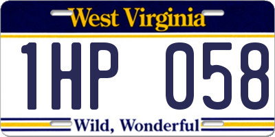 WV license plate 1HP058