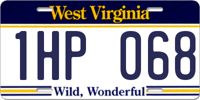 WV license plate 1HP068