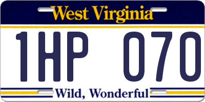 WV license plate 1HP070