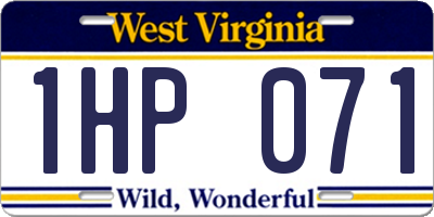 WV license plate 1HP071