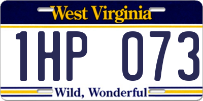 WV license plate 1HP073
