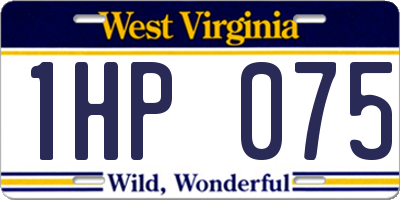 WV license plate 1HP075