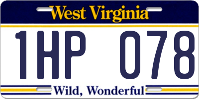 WV license plate 1HP078