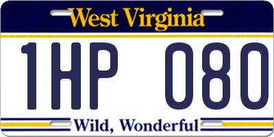 WV license plate 1HP080