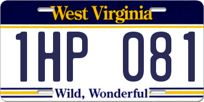 WV license plate 1HP081