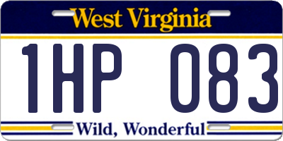 WV license plate 1HP083