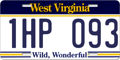 WV license plate 1HP093