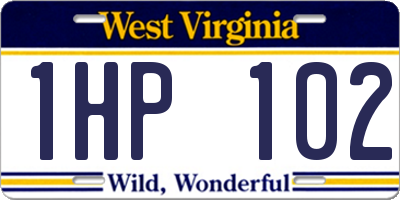 WV license plate 1HP102