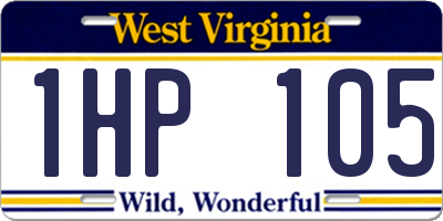 WV license plate 1HP105