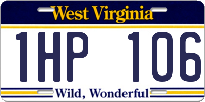 WV license plate 1HP106