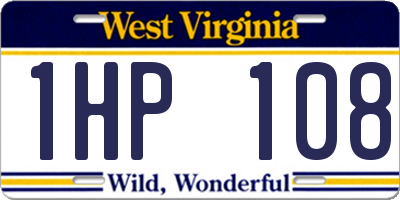 WV license plate 1HP108