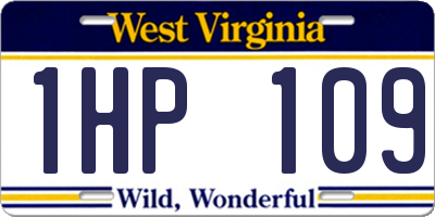 WV license plate 1HP109