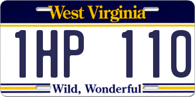 WV license plate 1HP110