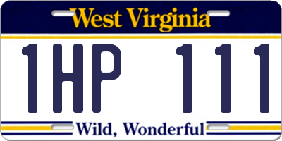 WV license plate 1HP111