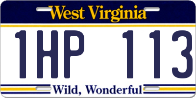 WV license plate 1HP113