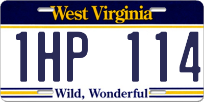 WV license plate 1HP114