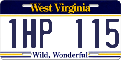 WV license plate 1HP115