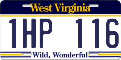 WV license plate 1HP116