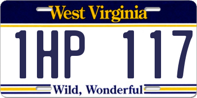 WV license plate 1HP117