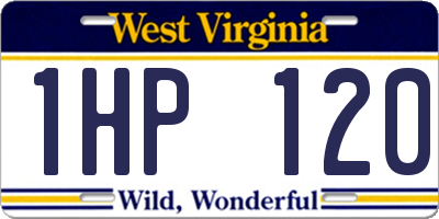 WV license plate 1HP120