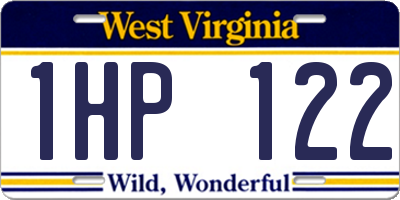 WV license plate 1HP122