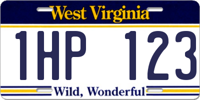 WV license plate 1HP123