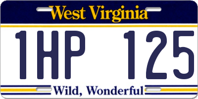 WV license plate 1HP125