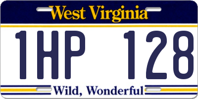 WV license plate 1HP128