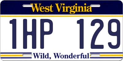 WV license plate 1HP129