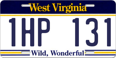 WV license plate 1HP131