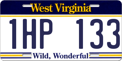 WV license plate 1HP133