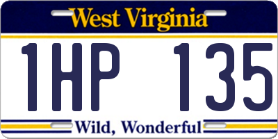 WV license plate 1HP135