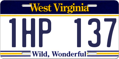 WV license plate 1HP137