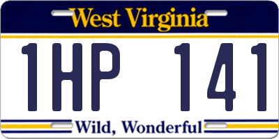 WV license plate 1HP141