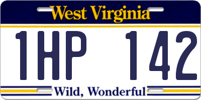 WV license plate 1HP142