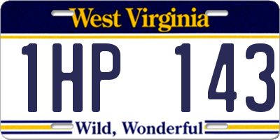 WV license plate 1HP143