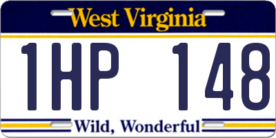 WV license plate 1HP148