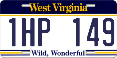 WV license plate 1HP149