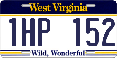 WV license plate 1HP152