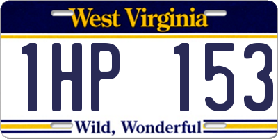WV license plate 1HP153