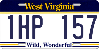 WV license plate 1HP157