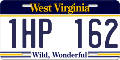 WV license plate 1HP162