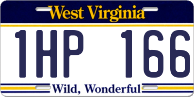 WV license plate 1HP166
