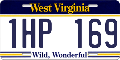 WV license plate 1HP169
