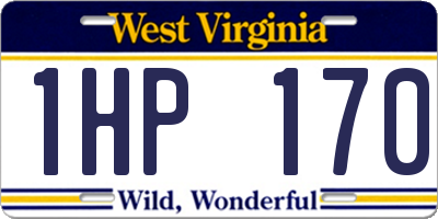 WV license plate 1HP170