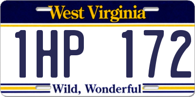WV license plate 1HP172